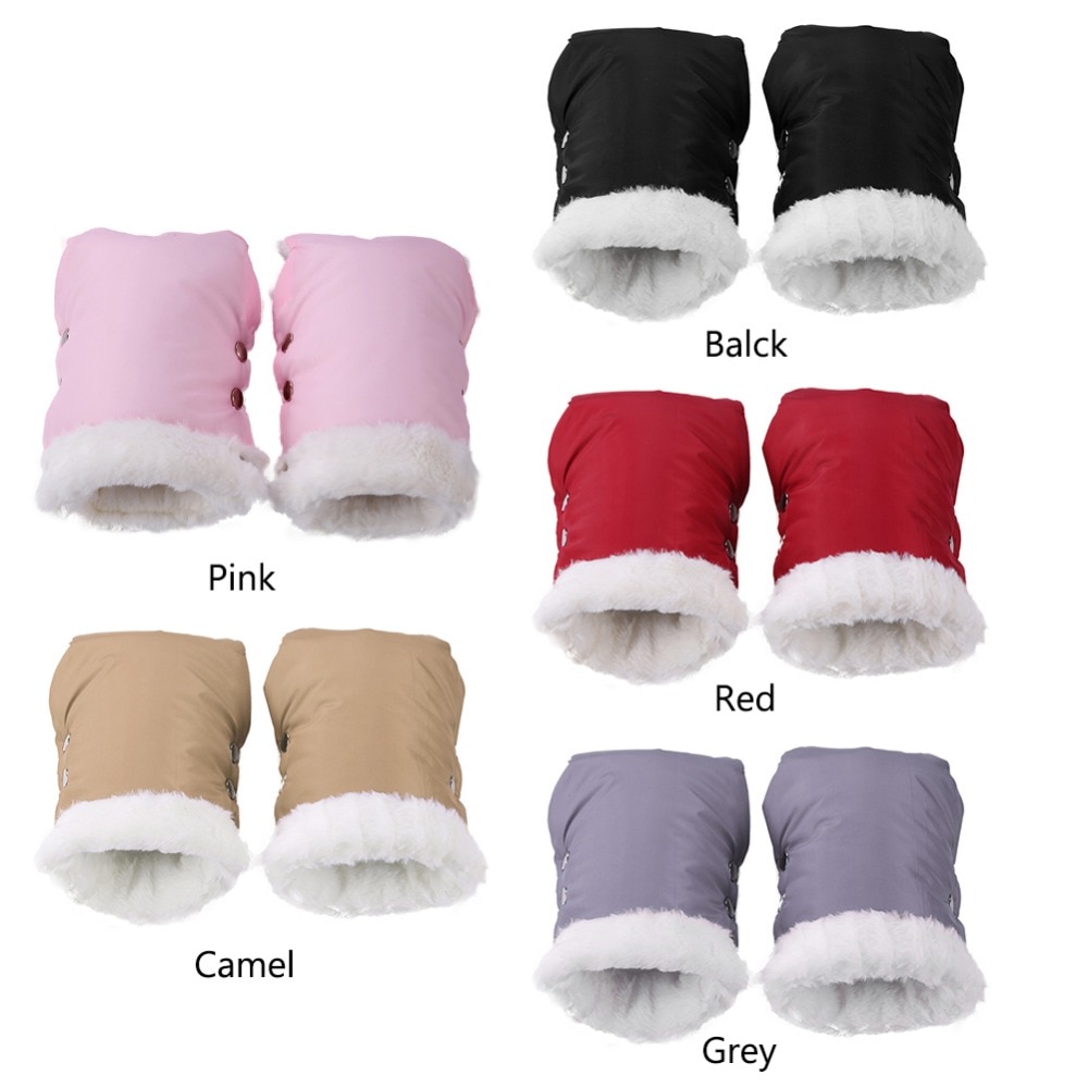 2pcs Winter Warm Stroller Gloves Waterproof Gloves Pram Accessory Stroller Mitten Winter Warm Gloves pram hand muff Mitten baby